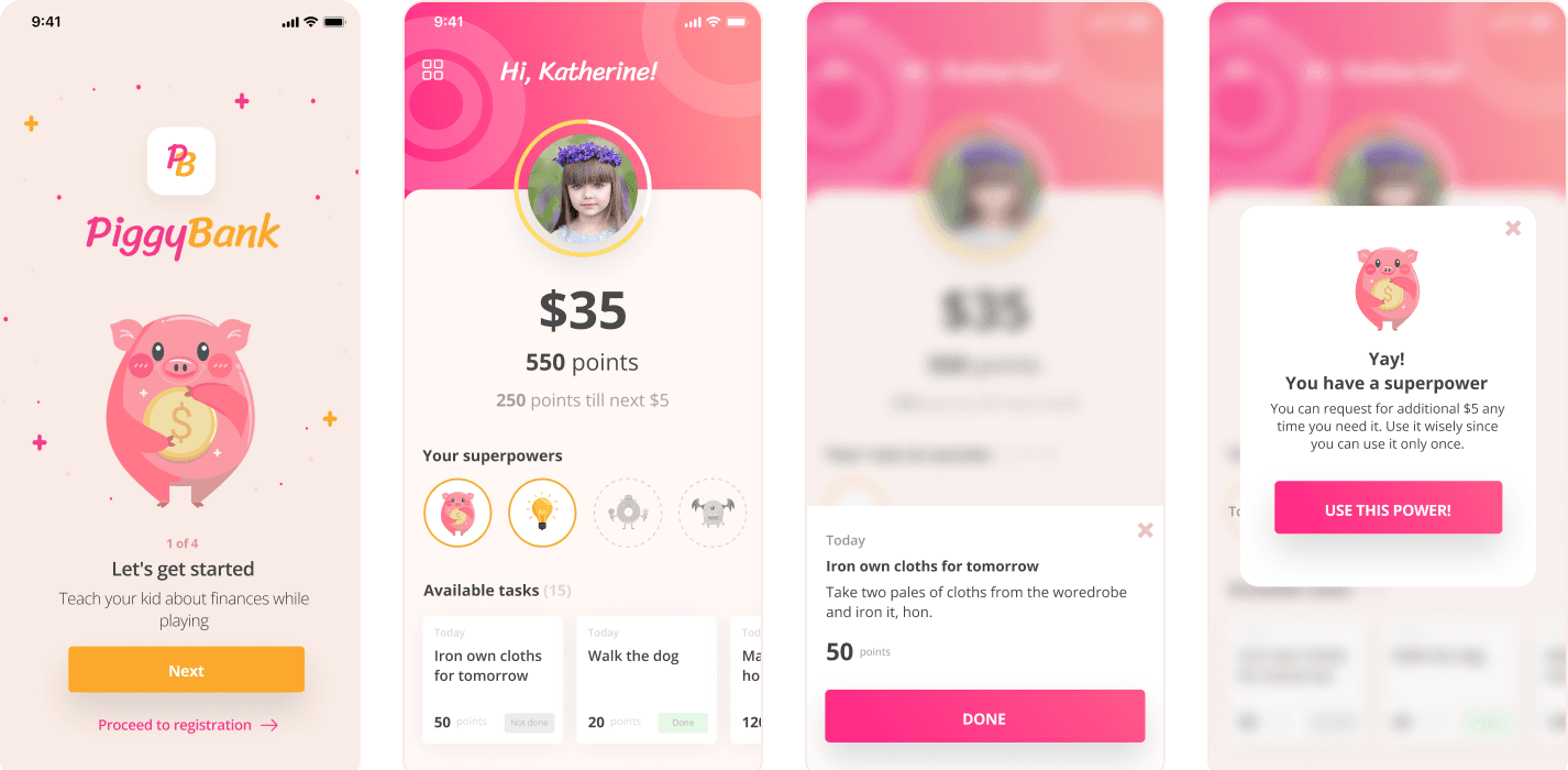 PiggyBank family chores app