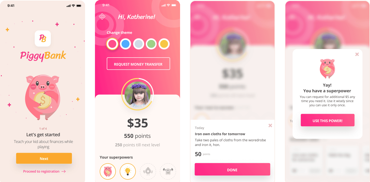 PiggyBank family chores app hover